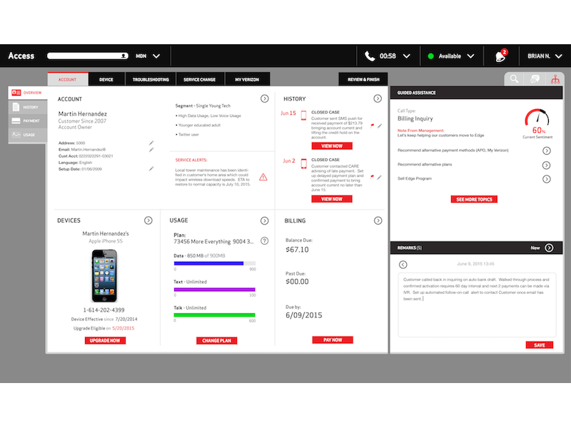 Contact center agent experience concept