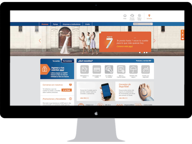 Redesigned online banking homepage shown on a desktop display