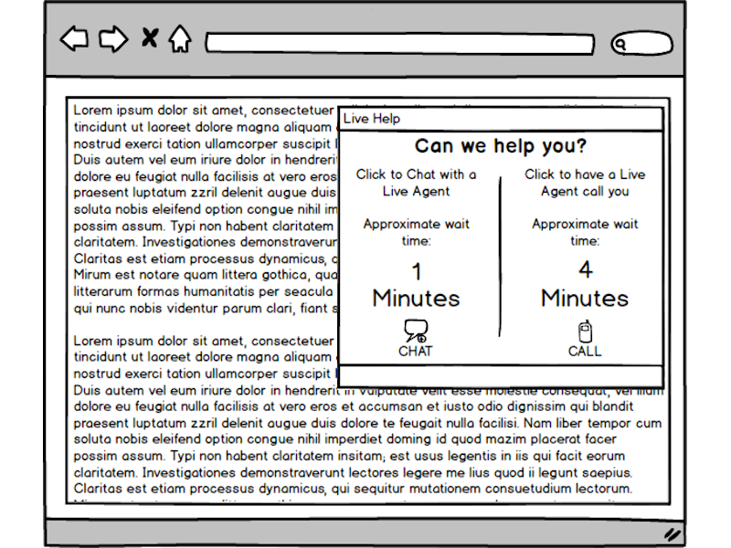Proactive customer support chat prototype